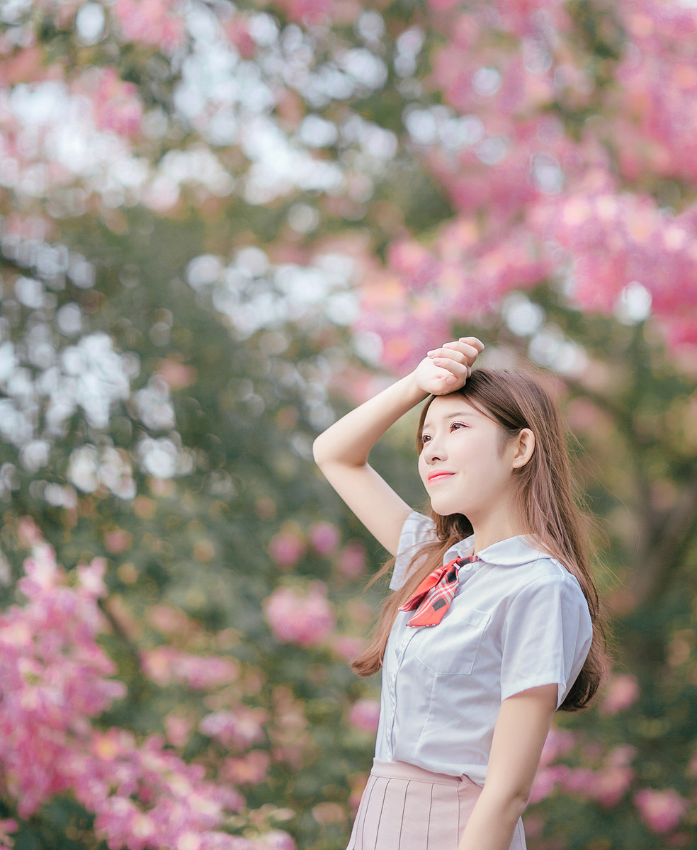 紫荆花开清纯写真