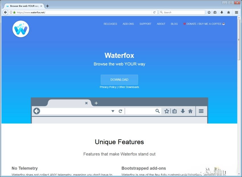Waterfox_vG5.0官方版 水狐浏览器