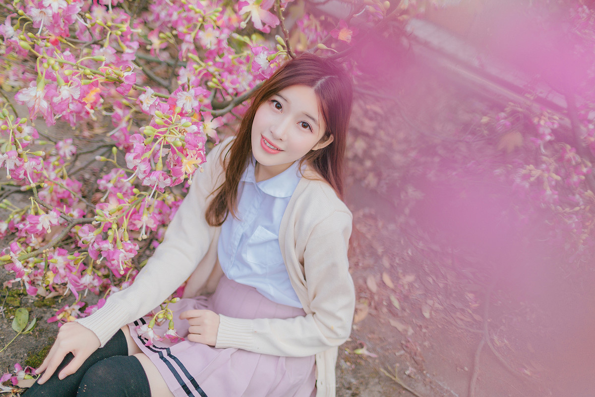 紫荆花开清纯写真